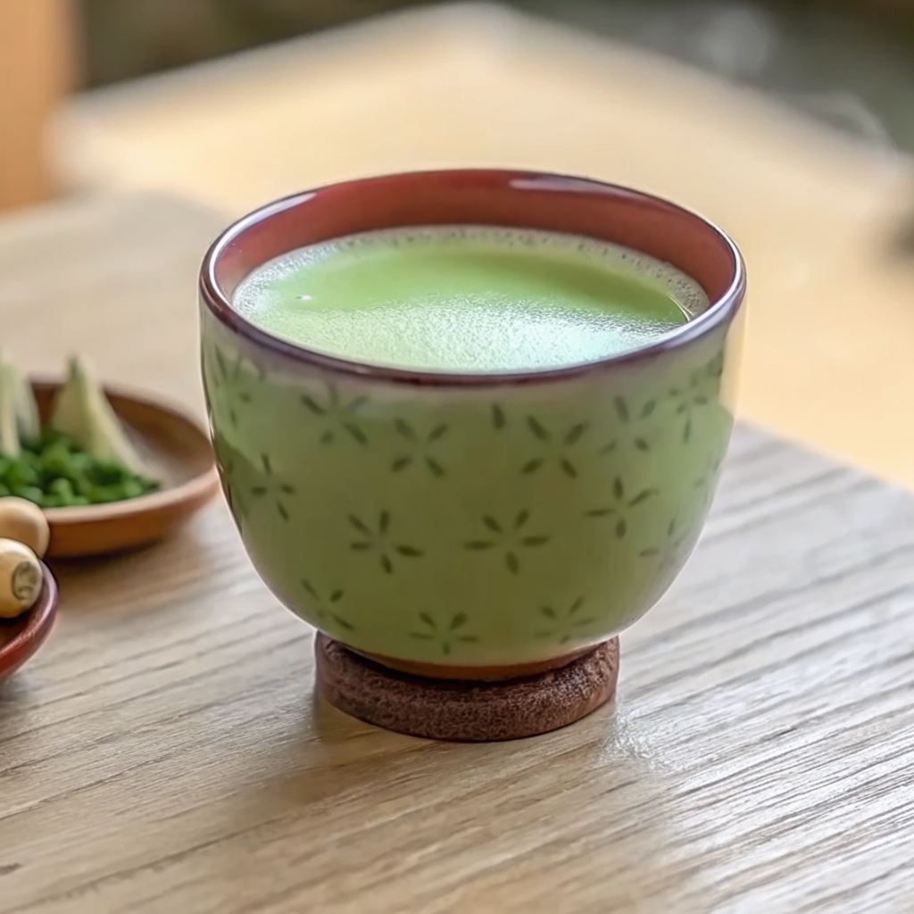 A warm cup of matcha used in the Japanese Mounjaro recipe for natural energy and detox support