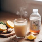Morning glass of trifecta weight loss drink recipe with fresh ingredients