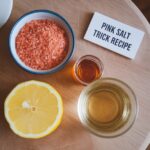 ingredients for pink salt trick recipe on table