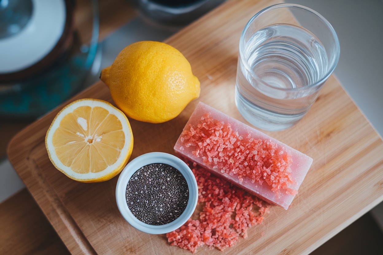 Ingredients for pink salt trick recipe for weight loss