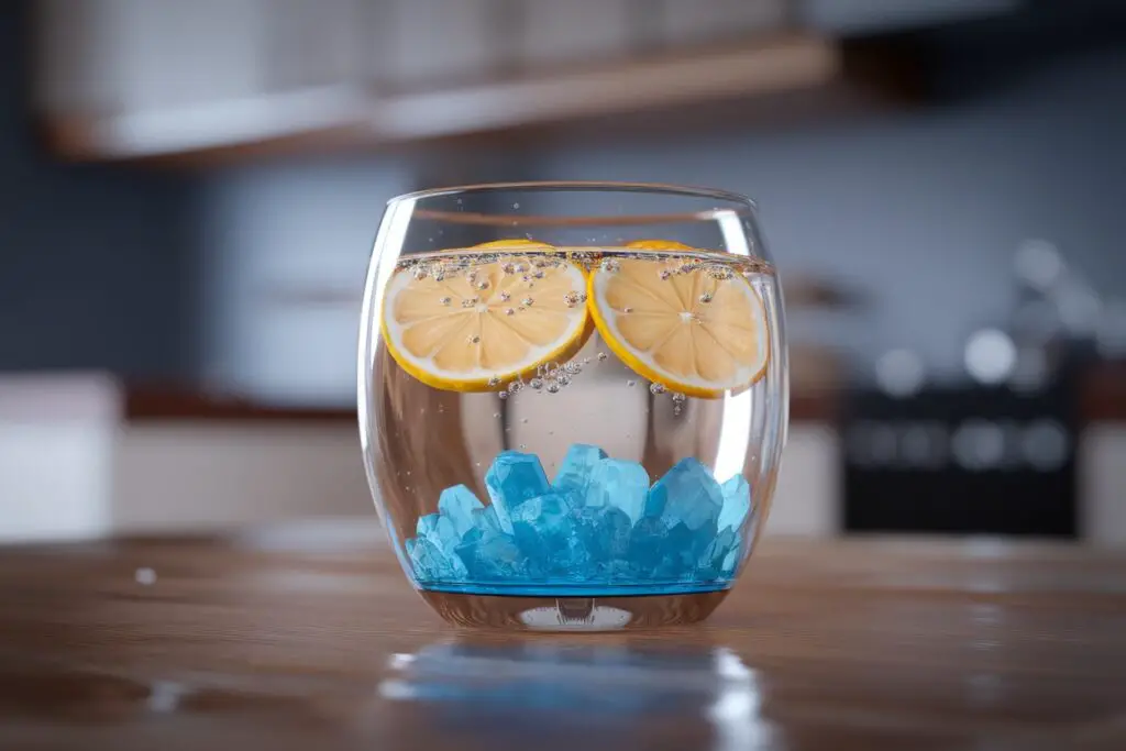 close-up of blue salt trick for men recipe in a glass