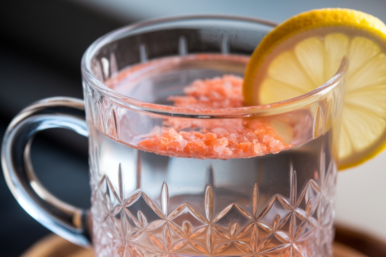 crystallized glass mug japanese pink salt drink