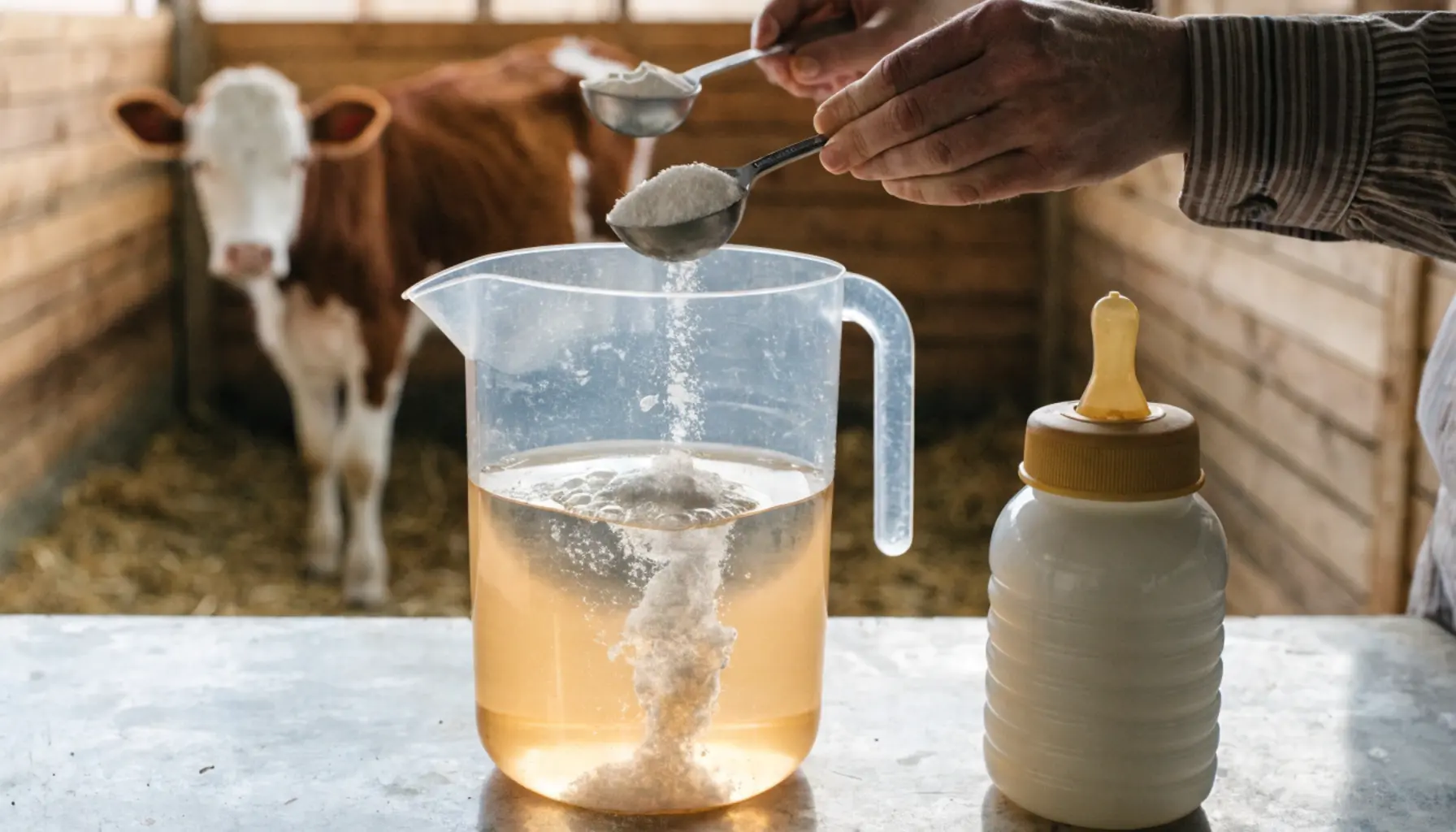 How to make homemade electrolytes for calves with water salt baking soda and glucose